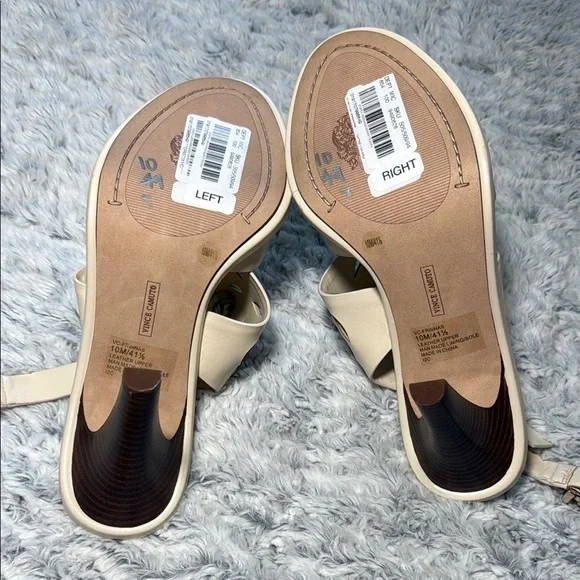 Vince Camuto Cream Heeled Sandals with Decorative Cutouts Sz 10 NWT - Picture 5 of 8